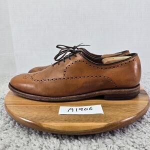 Allen Edmonds Men 10D Fairfax Brown Wholecut Wingtip Medallion Oxford Dress Shoe